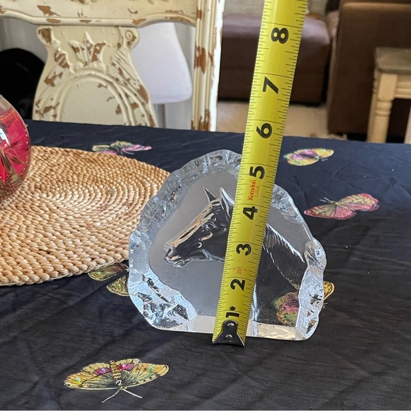 Signed Nybro Crystal of Sweden Horse Head Sculpture - Hand Made Reverse image - Picture 9 of 11